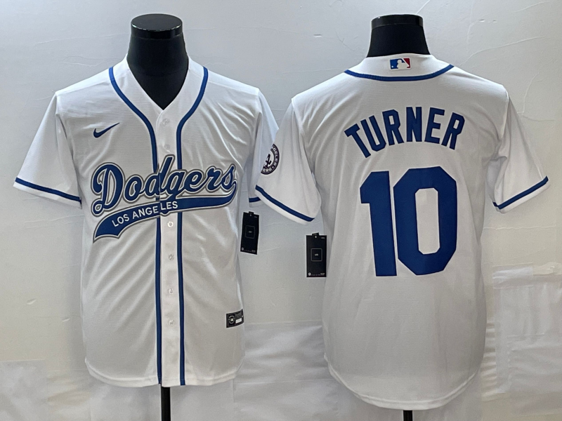 Men's Los Angeles Dodgers Justin Turner #10 White Jersey Joint Edition